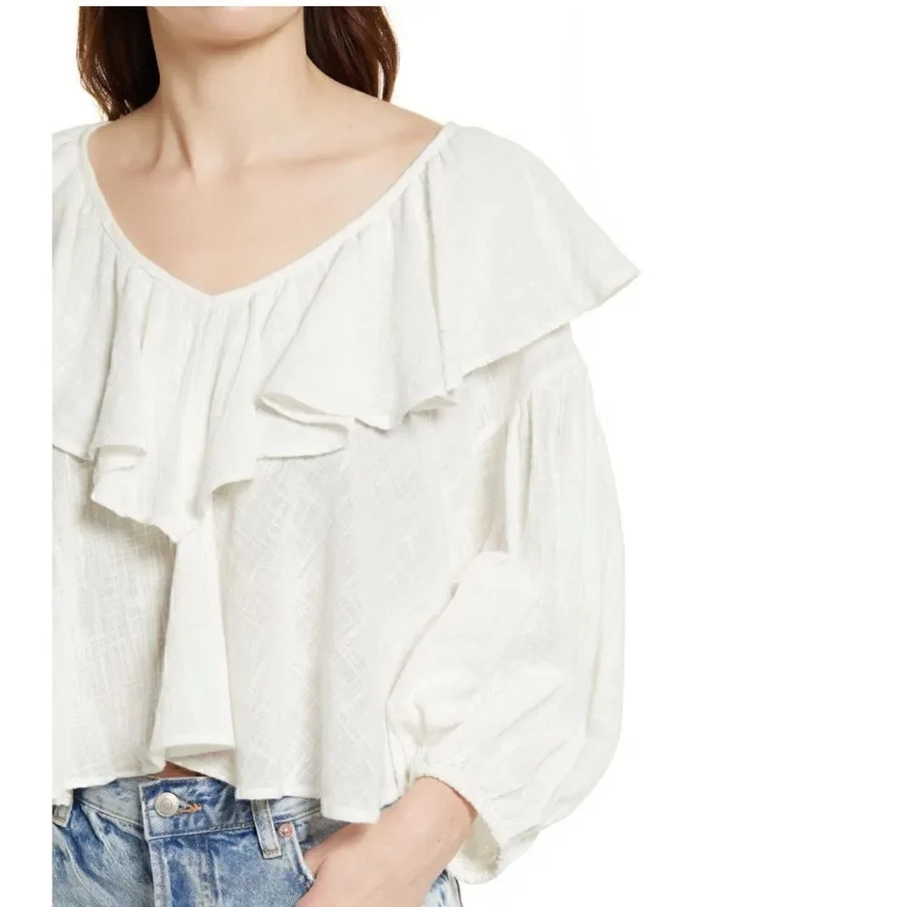 NWT Free People Zuri Ruffle Blouse